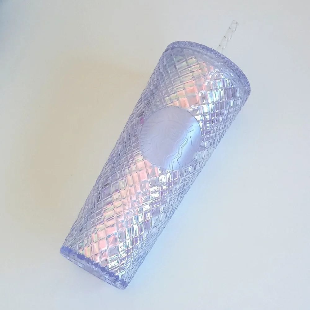 2022 Spring Starbucks Iridescent Unicorn Grid Venti 24oz Tumbler w Lid & Straw